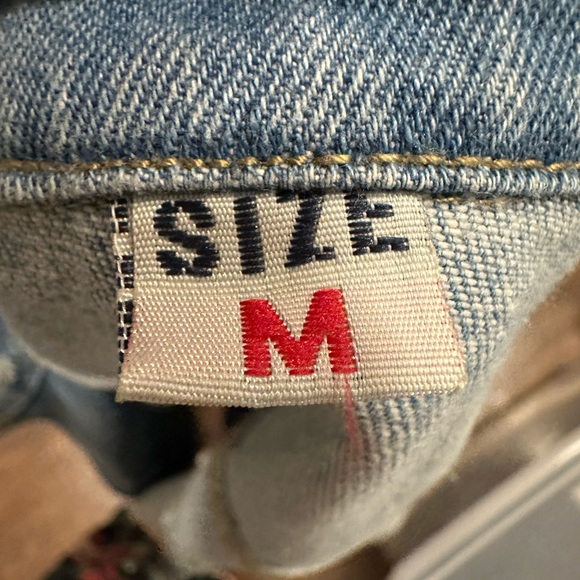 Denim jacket. Size medium. Distressed. Loose fit. - Picture 2 of 11